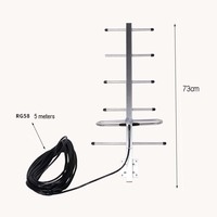 Antenne Cellulaire Extérieure Directionnelle Yagi 10DBI 6 Éléments 450-470MHz Montage à Vis 50W Câble RG58 de 5 Mètres XD YA006 N