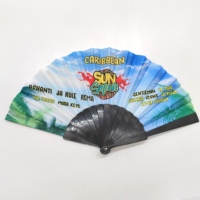 BSBH Kühlender Sommer-Handventilator aus Kunststoff, faltbar, bedruckt, Werbe-Handfächer mit Logo