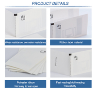 Étiquette RFID UHF tissée en nylon personnalisée 860-960 MHz, lavable, à coudre sur textile pour la gestion des stocks de vêtements