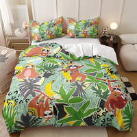 Parure de lit moderne 100 % polyester, motif dessin animé mignon pour enfants, impression numérique 3D, paresseux australien koala