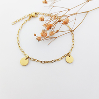 Bracelet avec pendentif en forme de pièce de monnaie, logo personnalisé, Pulsera Personalizada, bracelet en pièce d'or, bracelet réglable, acier inoxydable