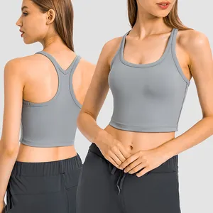 2022 Spring Summer New Women Yoga Vest Skin-friendly Y Back Fitness Training Top With Pads