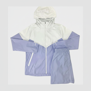 Vêtements personnalisés unisexe pour hommes, ensemble de jogging avec veste et short, survêtement deux pièces avec fermeture éclair, ensemble court et coupe-vent en polyester - Product Image 1