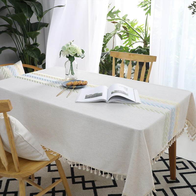 Nappe à Pompons Feuilles d'Automne - Vert