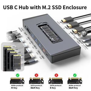15 in 1 Thunderbolt 4 HDM-I คู่4K 60Hz PD Gen2 10Gbps Pd 100W RJ45 Gigabit LAN 1000Mbps NVMe <span class=keywords><strong>M</strong></span>.2 SSD 10Gbps สถานีเชื่อมต่อ - Product Image 2