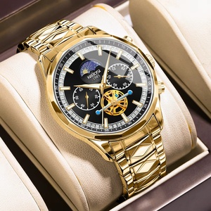NIBOSI 2656 Sports Chronograph Mens Watch Fashion Multifunction Quartz Waterproof Watches Luxury Stainless Steel Band <b>Clock</b> - Product Image 4