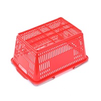Panier de courses en plastique rouge à double poignée, capacité 25L/30L, écologique et durable, produit de haute qualité