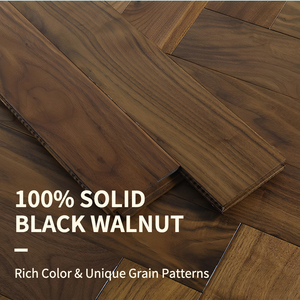 Solid Black Walnut Herringbone <strong>Flooring</strong> 460x90x18mm Hardwood Click System <strong>for</strong> Living Room Kitchen <strong>Outdoor</strong> Basement Gym Water - Product Image 2