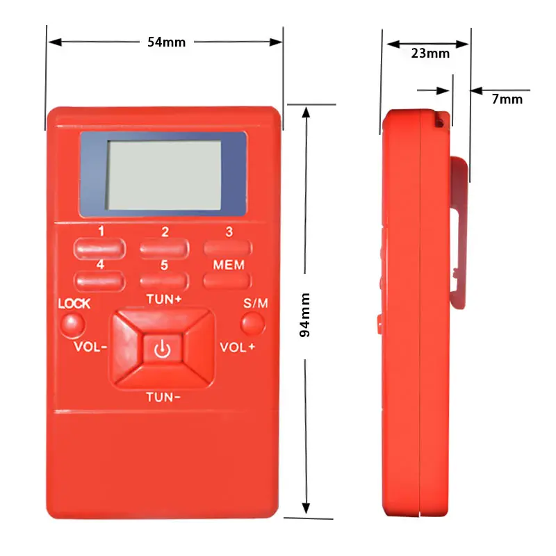 Stock d'usine disponible baladeur Portable prend en charge 2 * piles pour la marche Gym deux couleurs au choix Radio numérique rétro Fm