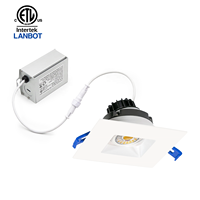 Lanbot ETL 3" 9W LED Spot encastré orientable et dimmable avec boîtier de jonction pour projets de rénovation