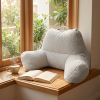 Coussin de lecture en peluche douce avec accoudoirs, soutien ergonomique du dos pour lit, canapé et jeux vidéo