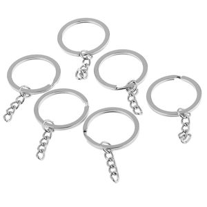 Pièces porte-clés bricolage fer nickelé anneau plat porte-clés renversé porte-clés - Product Image 4