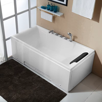 Baignoire de massage en acrylique pour 1 ou 2 personnes avec jets de spa, système de bulles d'air et cascade pour salle de bain d'hôtel