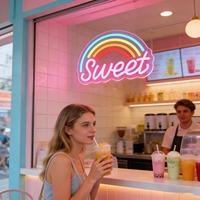 Letrero Luminoso LED Neonawall Sweet para Decoración de Pared, Ideal para Dormitorio, Fiestas, Bodas, Cumpleaños, Decoración de Fondo para Días Festivos