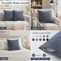 Housse de coussin décorative carrée OEM ODM en tissu tissé texturé doux pour la maison