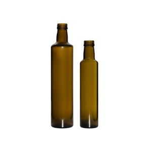 Botella de <span class=keywords><strong>aceite</strong></span> de <span class=keywords><strong>oliva</strong></span> de vidrio redondo transparente verde ámbar vacía de lujo con tapa 100mL 250ml 500ml 750ml 1000ml para <span class=keywords><strong>aceite</strong></span> de <span class=keywords><strong>oliva</strong></span> <span class=keywords><strong>aceite</strong></span> de cocina - Product Image 1