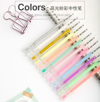 Bolígrafos de gel de PVC neutro Pastel de 12 Colores de alto brillo para estudiantes de primaria y secundaria marcadores de libro de mano DIY dibujados a mano