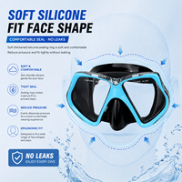 Masque de plongée sous-marine à double lentille de qualité supérieure, verre trempé, vision claire, ajustement sécurisé, lunettes de plongée en silicone pour adultes