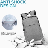 Sac d'ordinateur portable 15.6 pouces Petit sac à dos pour ordinateur avec port de charge USB Sac à dos durable pour école de commerce universitaire