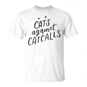 T-shirt Cats Against Catcalls, unisex, in cotone, girocollo, manica corta, abbigliamento promozionale ecologico - Product Image 2