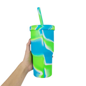 30oz công suất lớn Silicone Tumbler thiết kế hiện đại rượu bia uống cup Silicone pint Glass cup với nắp và rơm - Product Image 4