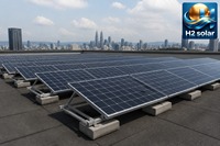 Sistem Pemasangan Panel Surya H2 Solar Non-Penetrating Flat Roof Solar Racking Ballasted PV yang Dapat Disesuaikan 5-15 ° Miringkan