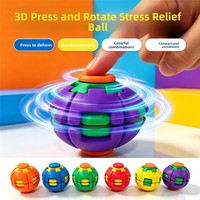 Spinner de doigt rotatif rétractable anti-stress avec fonction de pression et de rotation colorée