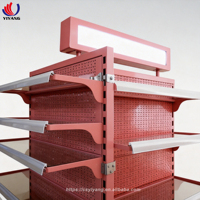 Étagère de supermarché YIYANG personnalisable en acier laminé à froid, robuste, double face, métallique, certifiée CE
