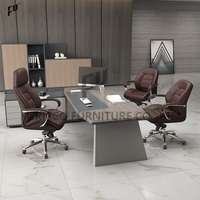 Fauteuil de bureau moderne en gros, réglable, à dossier haut, en cuir PU, pivotant, avec accoudoirs, pour cadre dirigeant