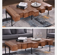 Table basse en bois massif moderne et durable, design modulaire, salon, bureau, meubles de maison