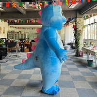 Funtoys-Costume géant gonflable de mascotte Barney violette, dragon en peluche, dinosaure de dessin animé, personnage de film Cosplay pour adulte