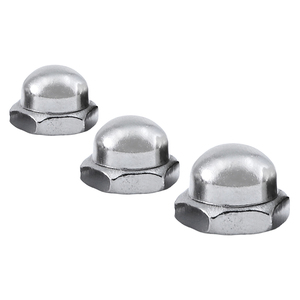 Lot de 10 écrous décoratifs à profil bas en acier au carbone nickelé, forme dôme, M3-M12 métrique - Product Image 5
