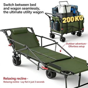 Carrito de Camping Plegable Resistente, Puede Recostarse Completamente, para Camping, Picnic, Pesca y Jardín - Product Image 1