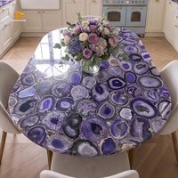 Meubles de salle à manger de luxe, table à manger en pierre d'agate violette pour maison, villa, hôtel