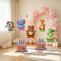 Ballons en aluminium 4D autoportants en gros, animaux (dinosaures, animaux marins, animaux de la ferme, animaux du zoo), pour décoration de fête d'anniversaire d'enfants et de baby shower