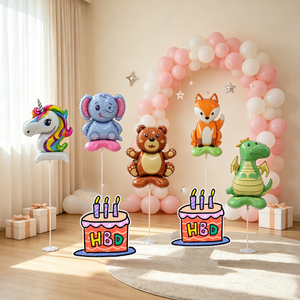 Ballons en aluminium 4D autoportants en gros, animaux (dinosaures, animaux marins, animaux de la ferme, animaux du zoo), pour décoration de fête d'<span class=keywords><strong>anniversaire</strong></span> d'enfants et de baby shower - Product Image 3