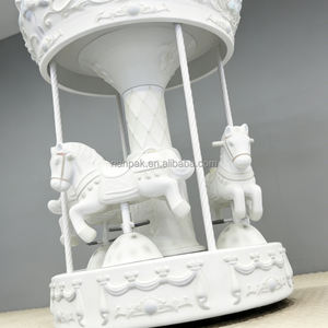 Peralatan Bermain Anak Indoor Plastik FRP Putih, Wahana <span class=keywords><strong>Carousel</strong></span> Elektrik Sensorik untuk Kafe, Mal, Pesta, Sewa - Product Image 2