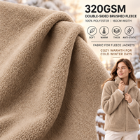 Tissu polaire brossé double face 320 GSM en polyester 100 %, épais, pour vêtements d'hiver pour filles - Vente en gros
