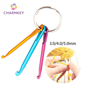 Charmkey 3 uds por juego Mini ganchos de ganchillo de aluminio 3mm 4mm 5mm llavero juego de ganchos de ganchillo - Product Image 4
