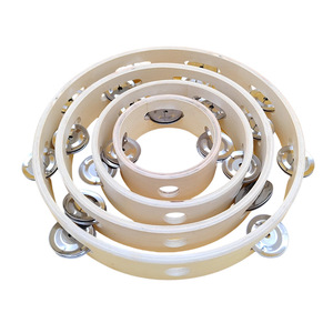 Wholesale 4 Inch Single-Row Wooden Tambourine Orff Percussion Instrument Headless Musical Hand <b>Drum</b> Musical Toy Teaching AIDS - Product Image 1