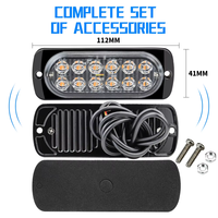 DXZ Großhandel Autozubehör Super Bright Slim 12pcs LED-Blitzlicht Auto-Kühlergrill-Blitzlicht für LKW-Seiten licht Nachrüstung