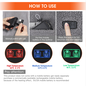 <span class=keywords><strong>Gilet</strong></span> <span class=keywords><strong>chauffant</strong></span> intelligent Vinmori pour l'hiver, en polaire, avec <span class=keywords><strong>batterie</strong></span> USB - Product Image 4
