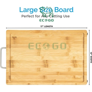 Tabla de cortar de madera de bambú, tabla de cortar de carnicero de 17x12x1 pulgada con ranura para jugo, tabla de charcutería alucinante - Product Image 2