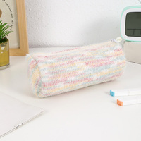 Simple bonbons en peluche porte-crayon Portable mignon maquillage brosse sac sac de rangement fermeture éclair voyage sacs à cosmétiques pour femme fille dame