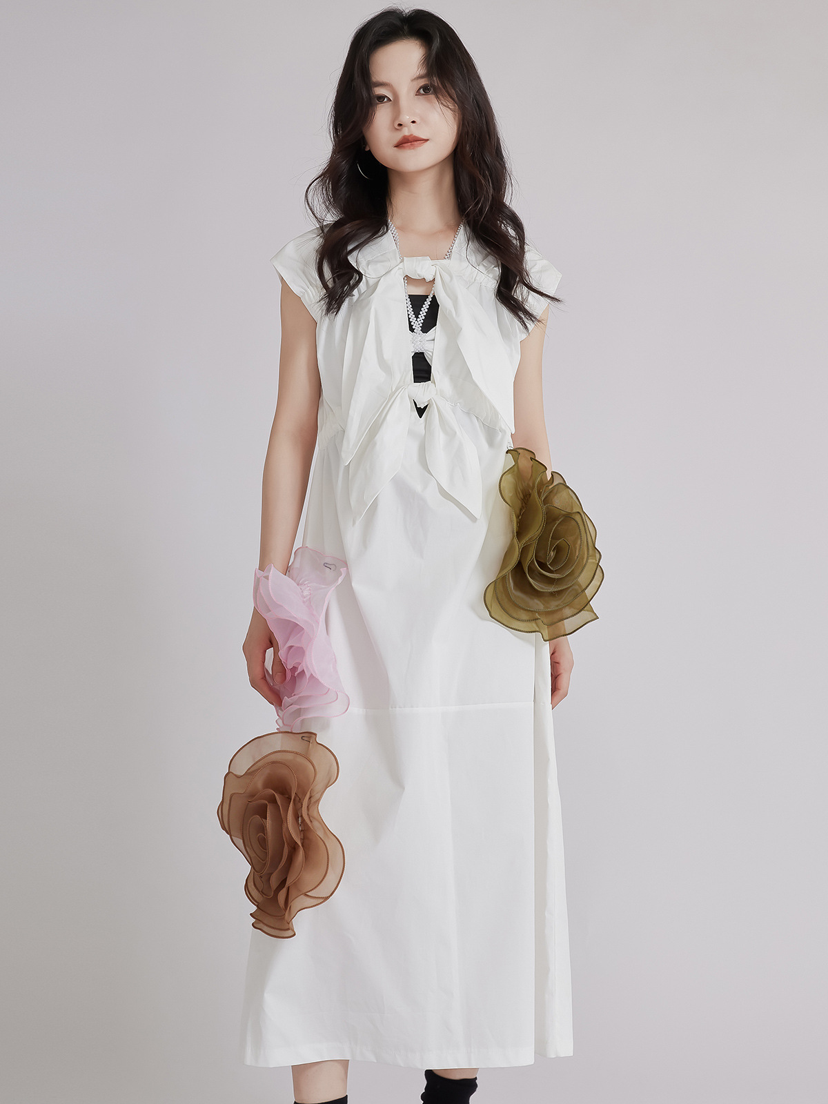 Dresses Women Lady Elegant Japanese Designer Style High Street Dress Empire  Waistline Sleeveless Vest with Long Pattern| Alibaba.com