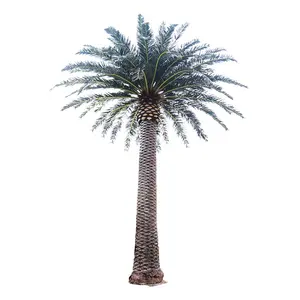Palmier artificiel à date canaire d'extérieur de haute qualité, plante dorée résistante aux UV pour décoration