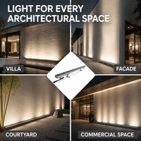 Projecteur mural LED extérieur blanc PWM 0-10V DALI RDM Amber White TIR (réflexion interne totale) DMX 24W 36W 48W