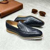 Prêts à être expédiés, mocassins plateforme légers pour hommes, en cuir véritable, à enfiler, semelles confortables améliorées, 1 paire MOQ