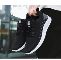 Chaussures de sport pour hommes en maille respirante à lacets, semelle souple confortable, pour la marche en extérieur, tendance mode