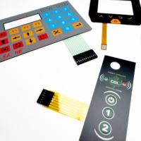 Interrupteur de clavier à clavier à membrane émis en usine avec superposition graphique Panneau de boutons en silicone en métal flexible en caoutchouc durable
